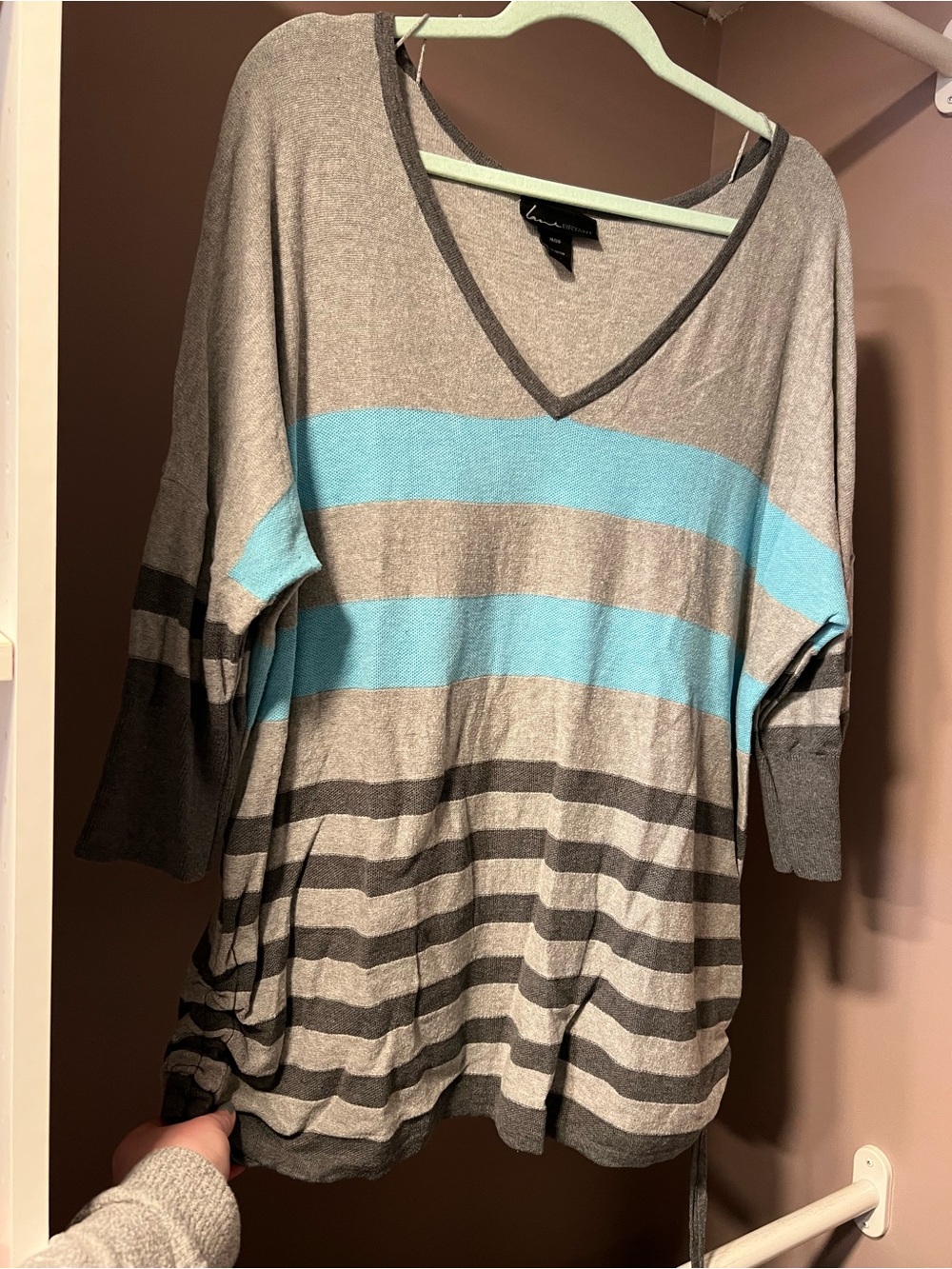 Lane Bryant Quarter Sleeve Striped Shirt Size 18/20 🩵
